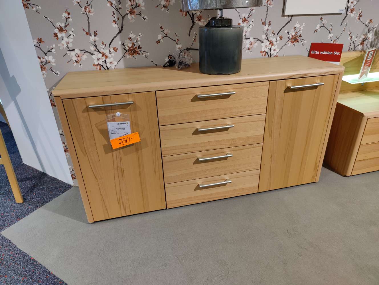 Sideboard – Kommode – Kombikommode – B 151 cm _ Kernbuche