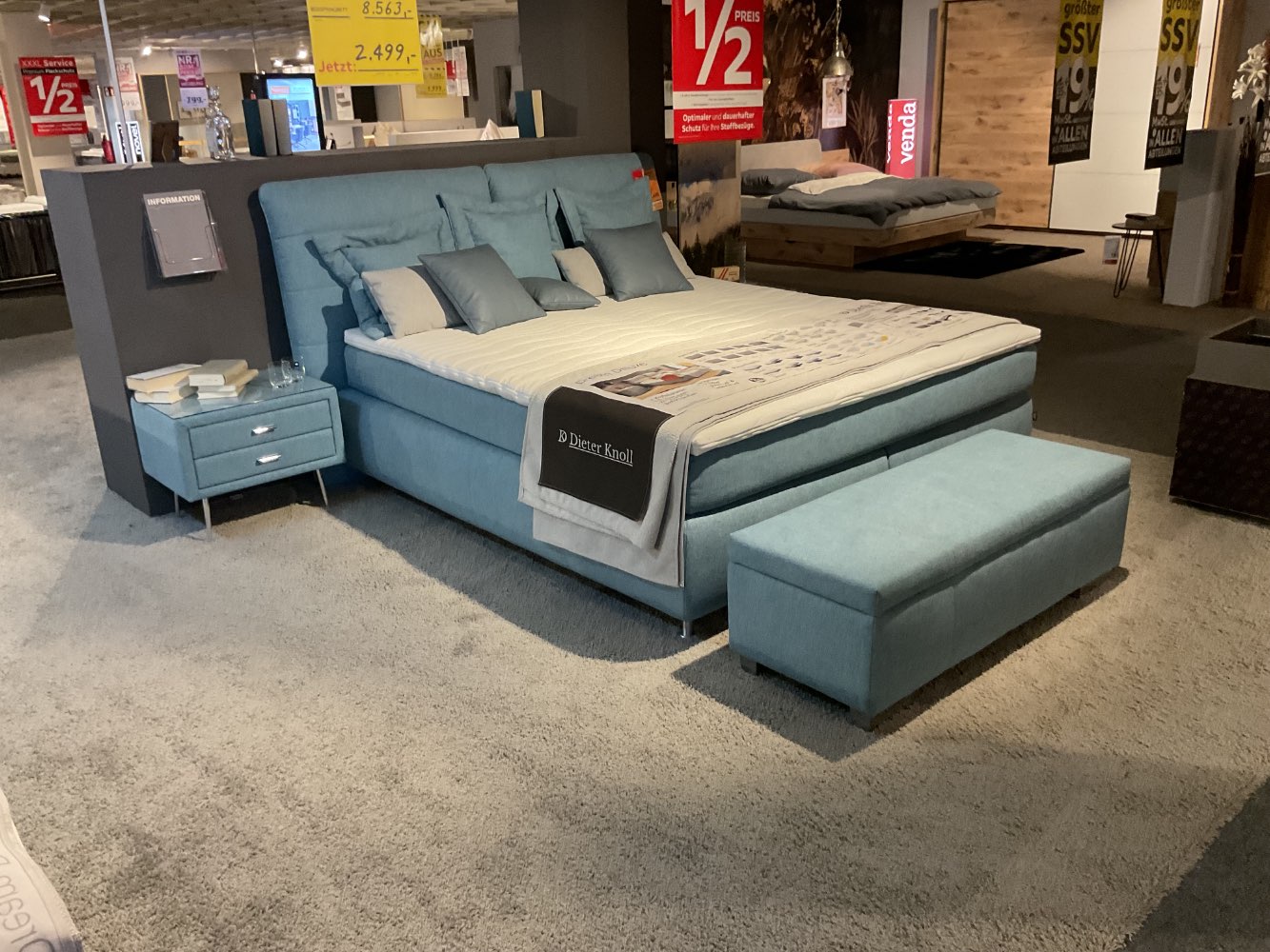 Möbel,DieterKnoll,Boxspringbett Dream Deluxe,Blau,180x200cm,XXXL