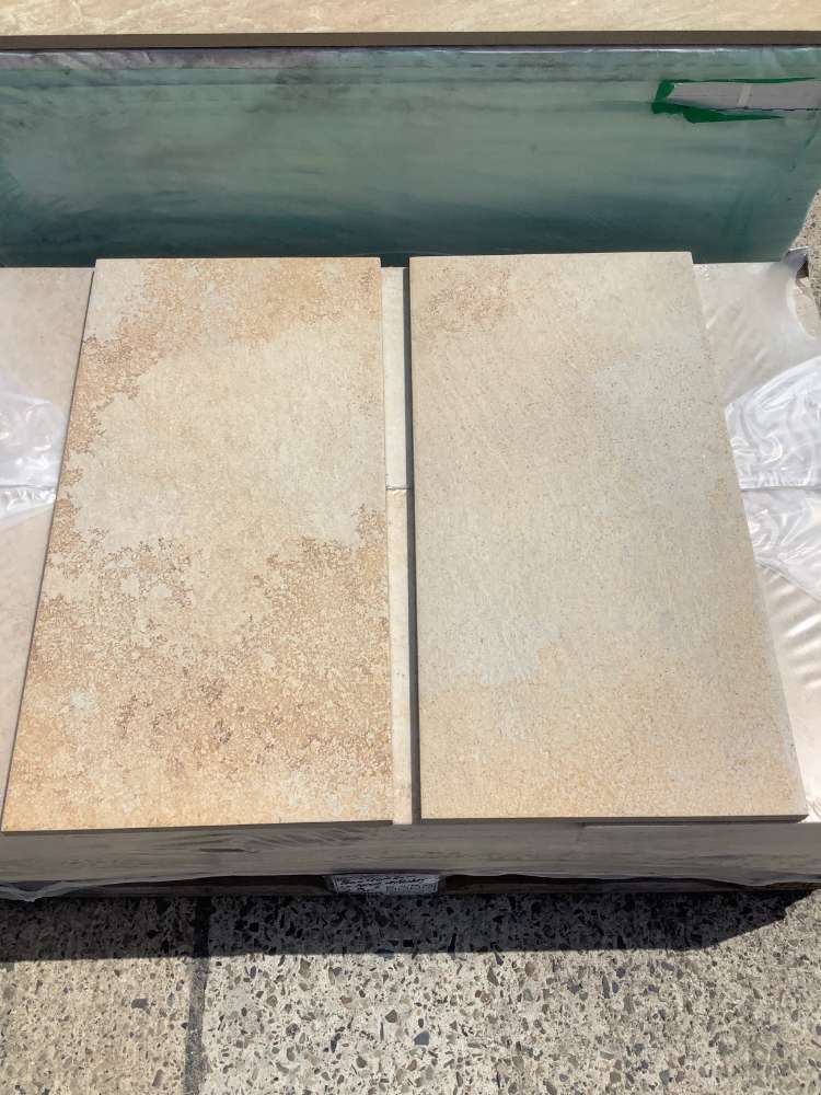 ⭐️ SONDERPOSTEN ⭐️ – Terrassenpl., Keramik, creme-ocker, 2. Wahl