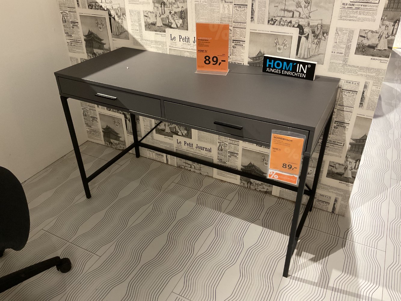 XXXLutz Ausstellungsstück Möbel Schreibtisch Scuro grau schwarz