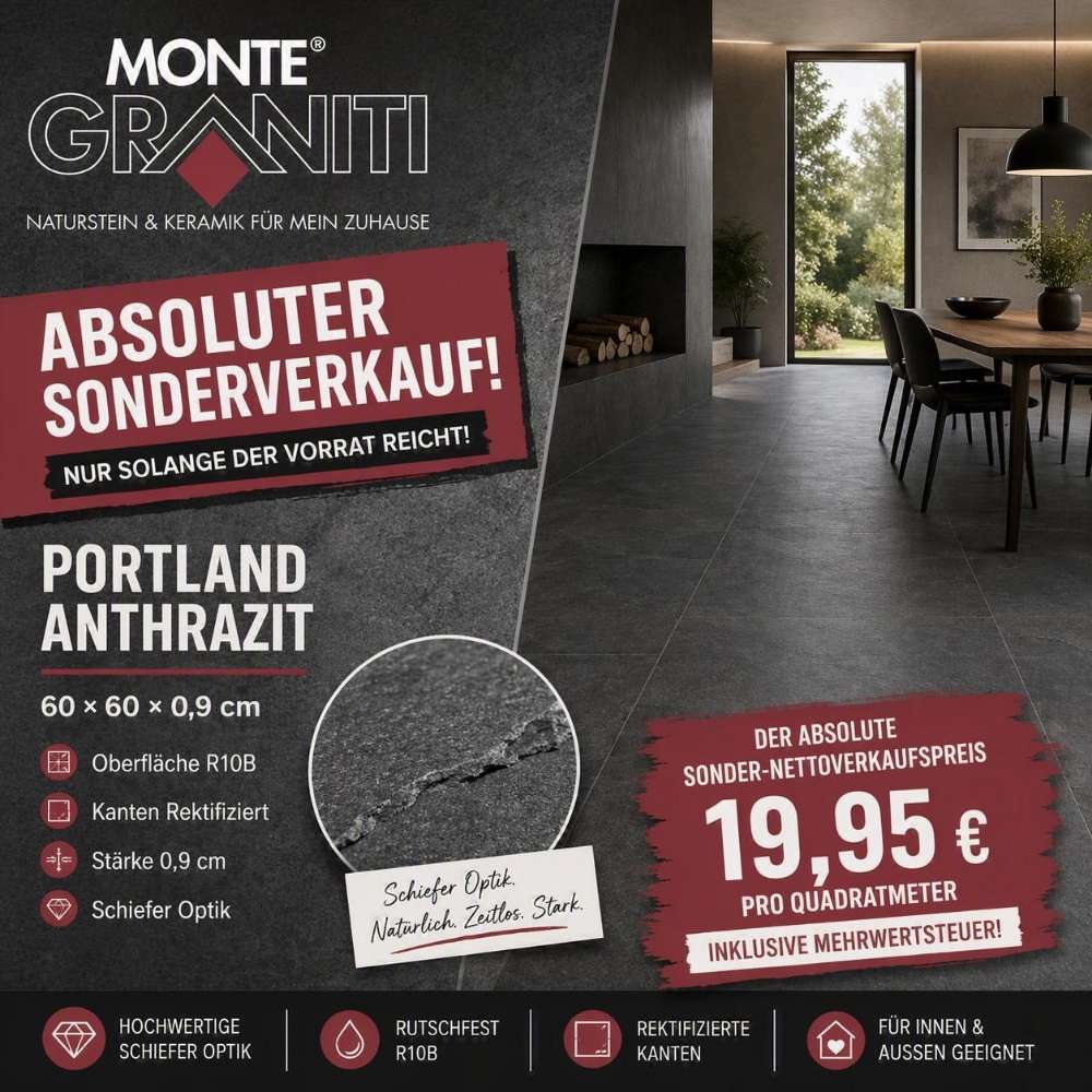 Sonderverkauf Portland anthr. 60/60/0,9 cm