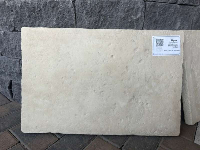 (Weserwaben) Opus Trittplatte 60,5x40x3 cm Champagne (2.Wahl)