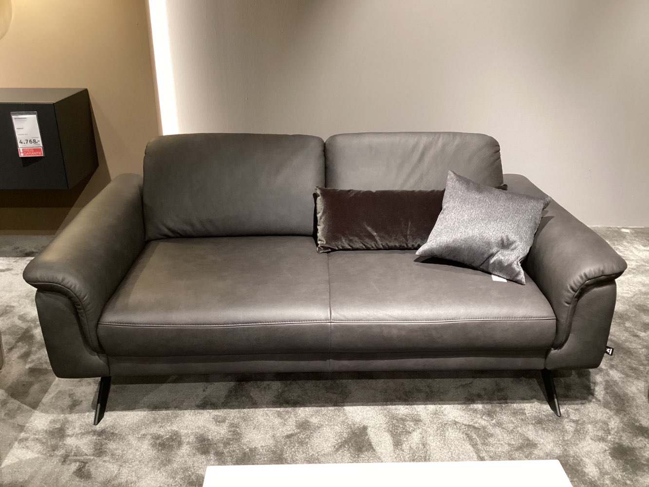 Möbel, Hülsta, 2-Sitzer-Sofa, Purus, ca. 182x82x102cm, Echtleder
