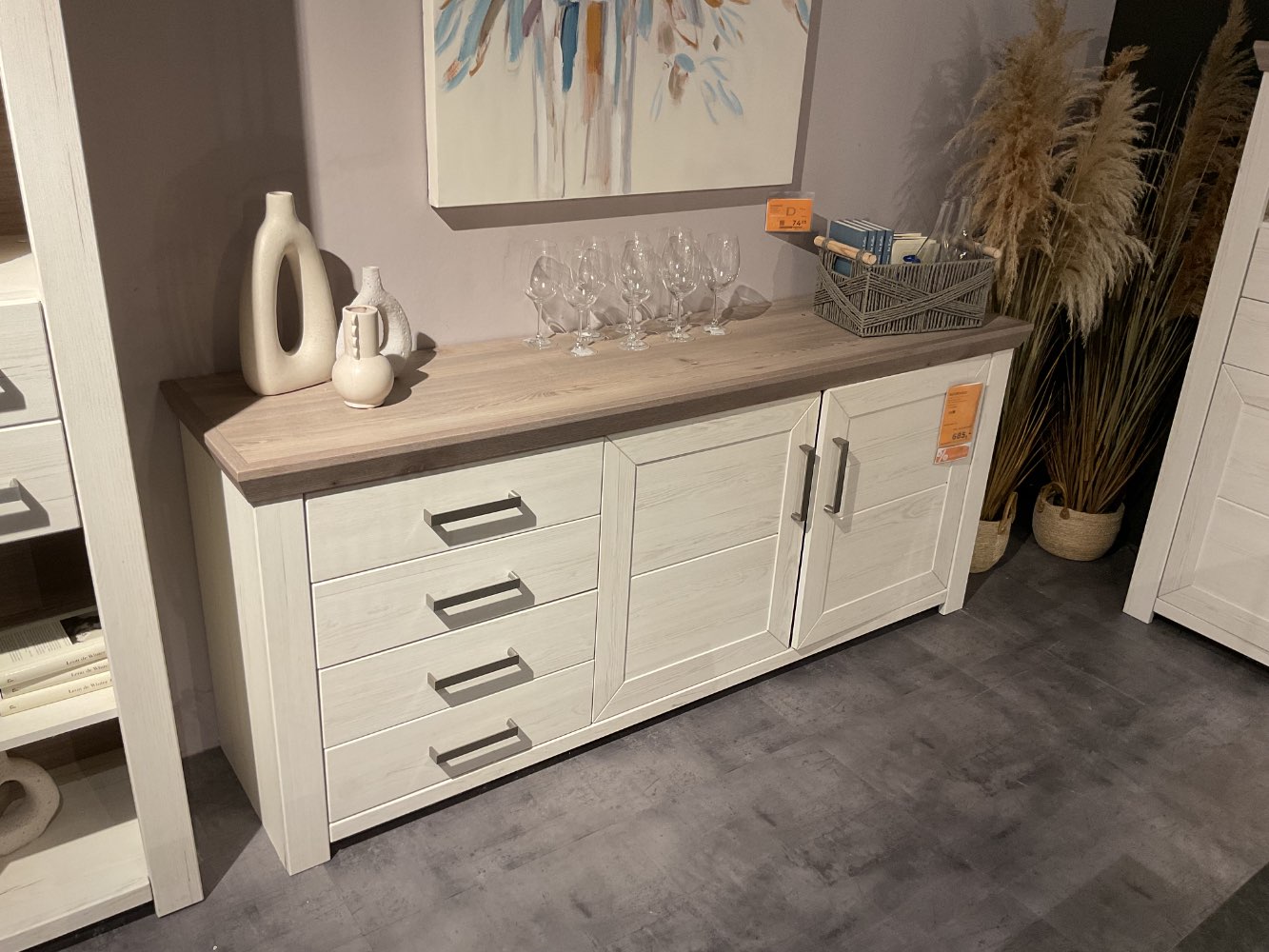 XXXLutz Ausstellungsstück Möbel Sideboard York Eiche weiß