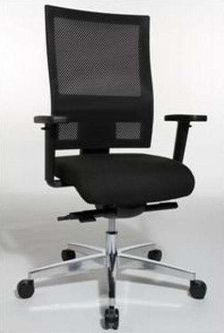 Drehstuhl inkl. ergonomischer Rückenlehne „high back“ in schwarz