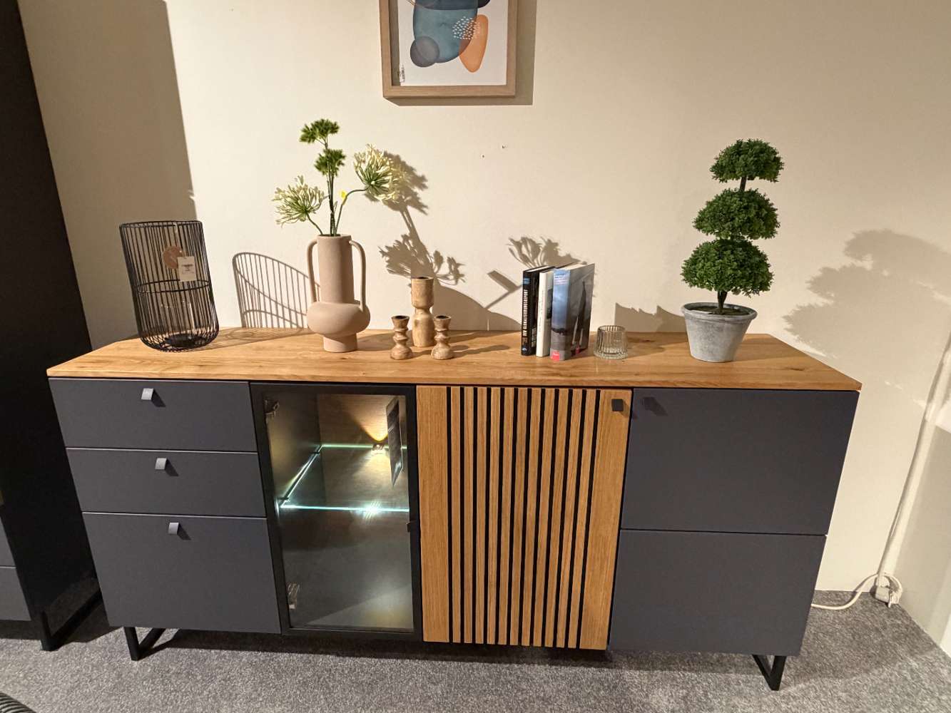 Sideboard / LED / Quarzgrau