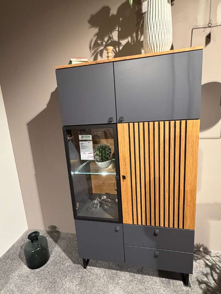Highboard / LED / Quarzgrau