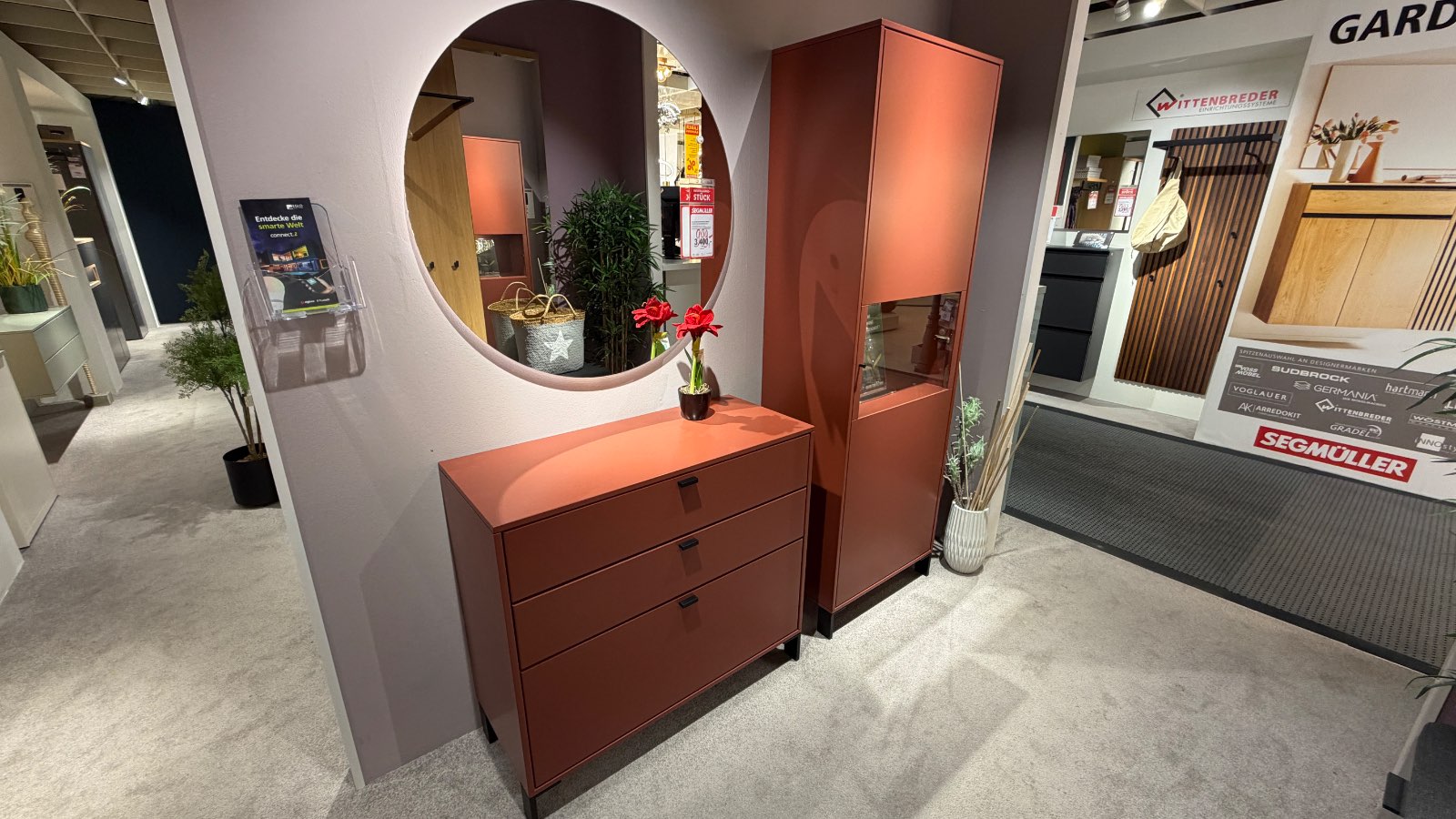 Garderobe 3-teilig in Lack matt Oxirot