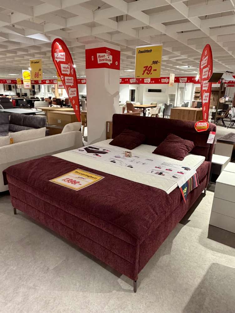 Boxspringbett Burgund