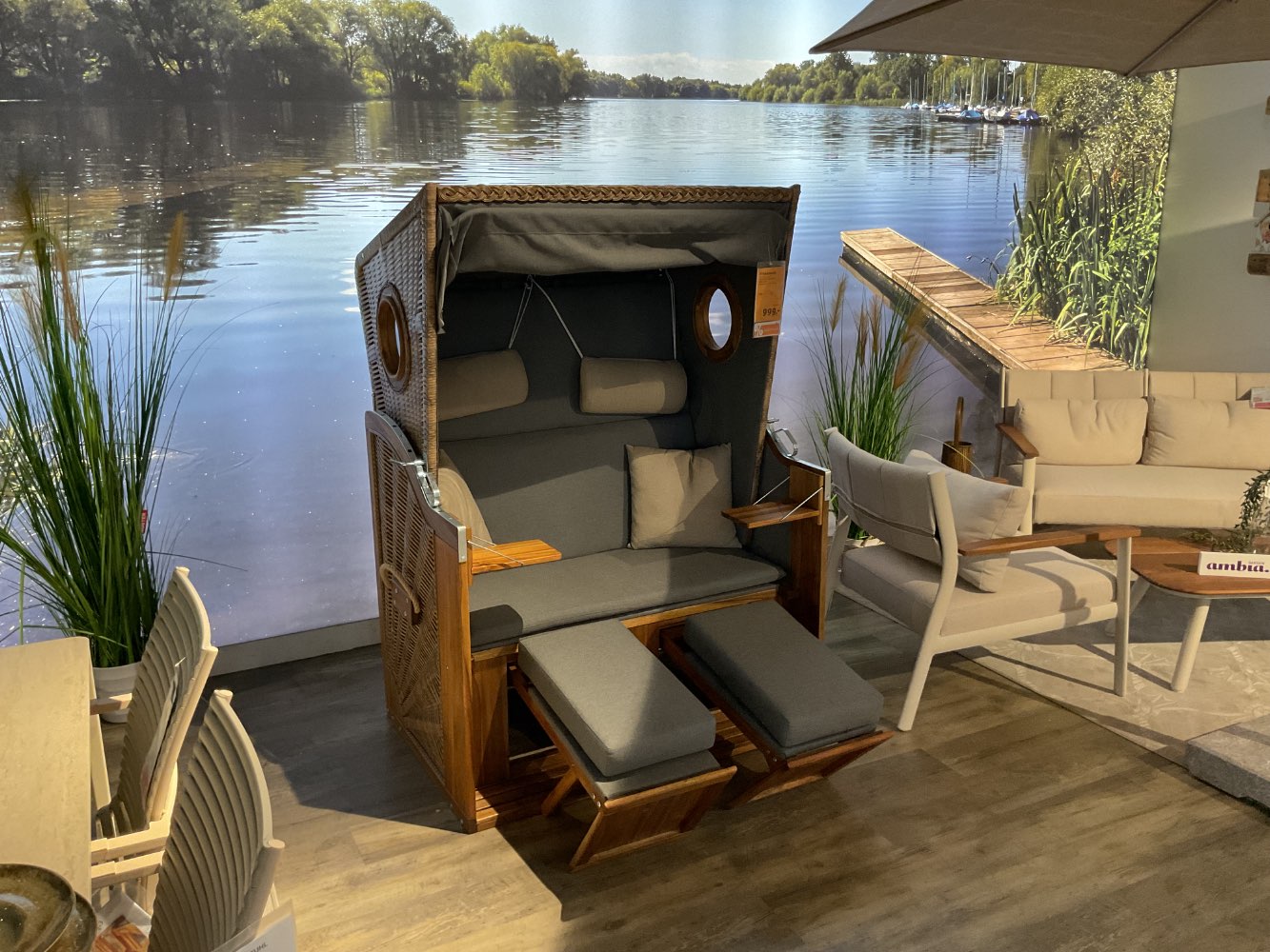 XXXLutz Ausstellungsstück Möbel Strandkorb Trend inkl. Kissen