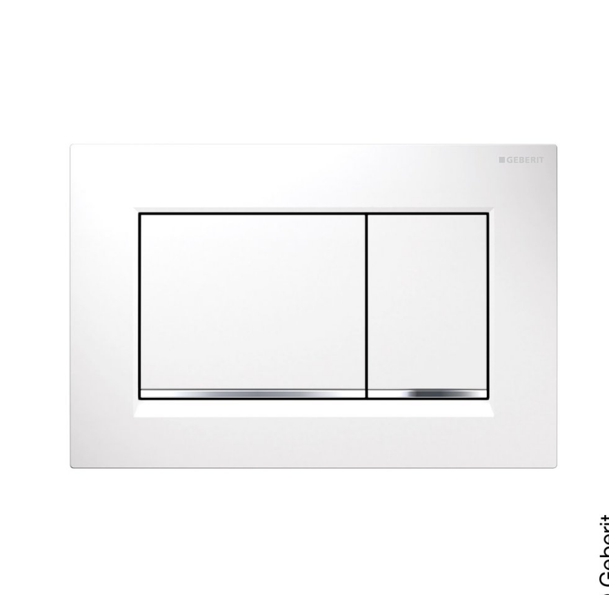 Geberit Sigma10 Betätigungsplatte Square weiß, 1-Mengen-Spülung