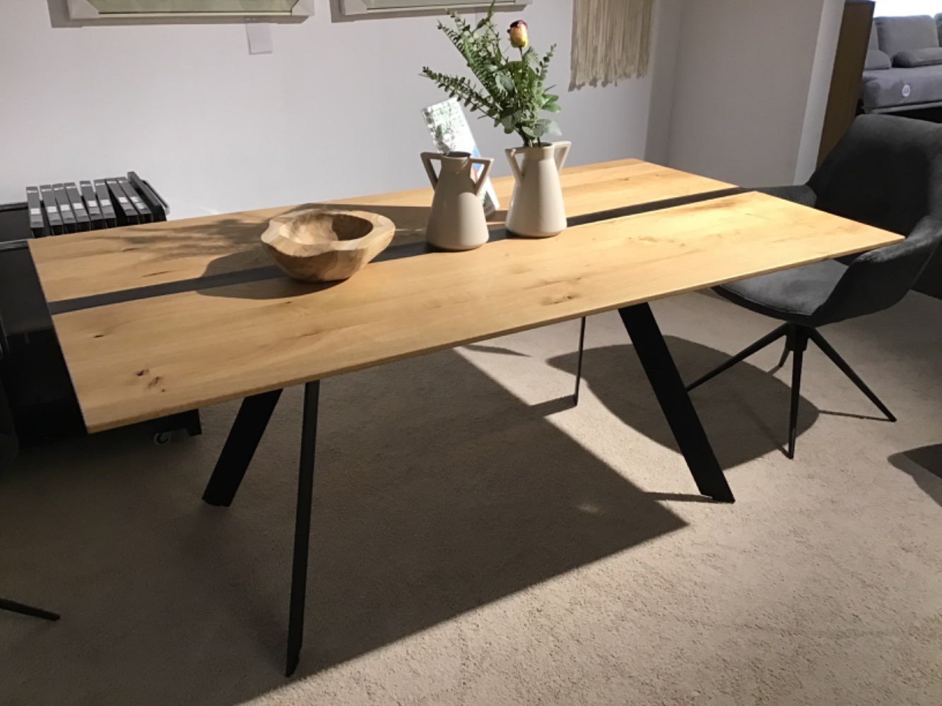 Interliving 5605 Tafelesstisch Platte Eiche massiv Maß 100x180cm
