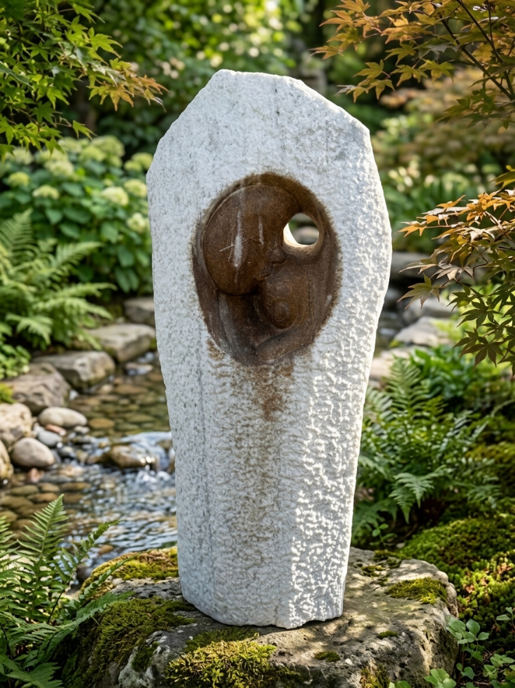 Abstraktes Naturstein-Kunstwerk „Liebende“