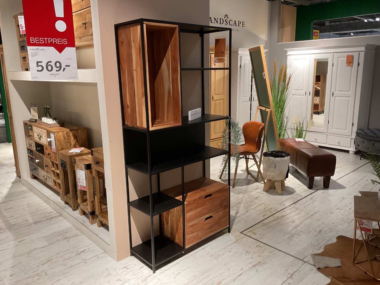 XXXLutz Ausstellungsstück Möbel Regal Arun Akazie schwarz
