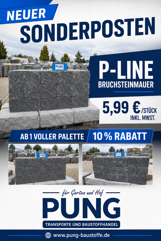 P-Line Mauer gebrochen anthrazit 35x20x15 cm (Sonderposten)