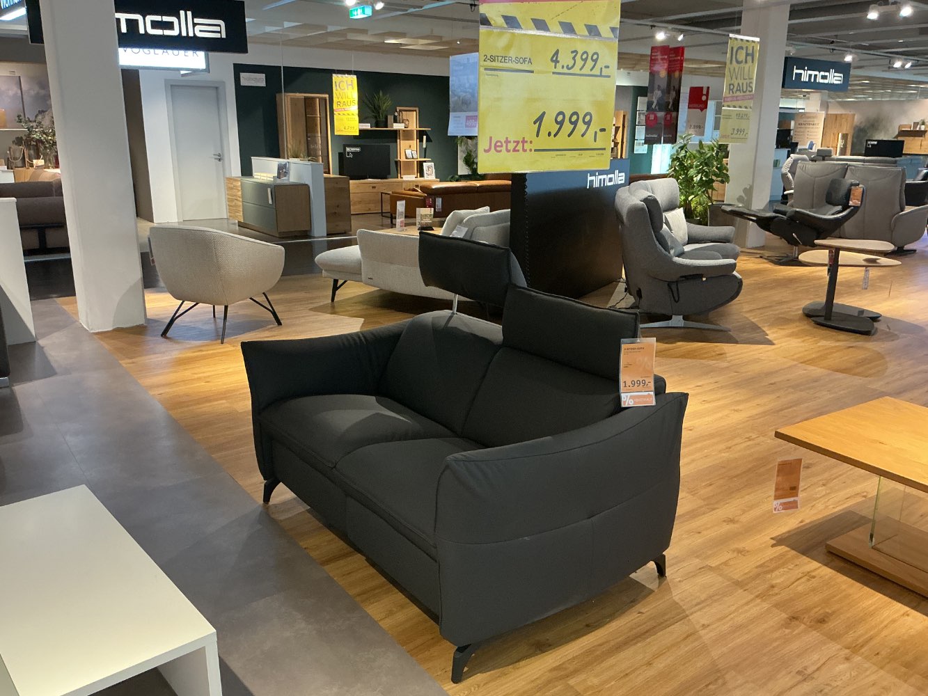 Himolla 2-Sitzer Sofa Leder Anthrazit – XXXLutz Fellbach