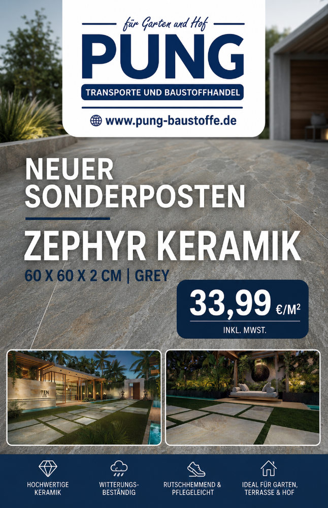 Zephyr Grey Keramik 60x60x2 cm rektifiziert Outdoor (2.Wahl)