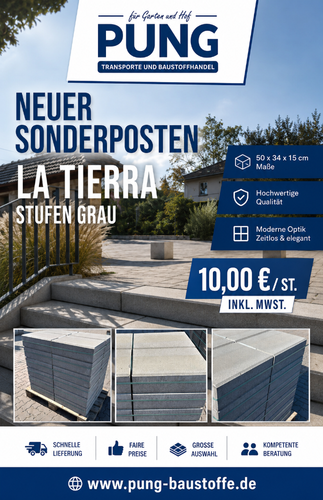 La Tierra Stufen grau 50x34x15 cm (2.Wahl)