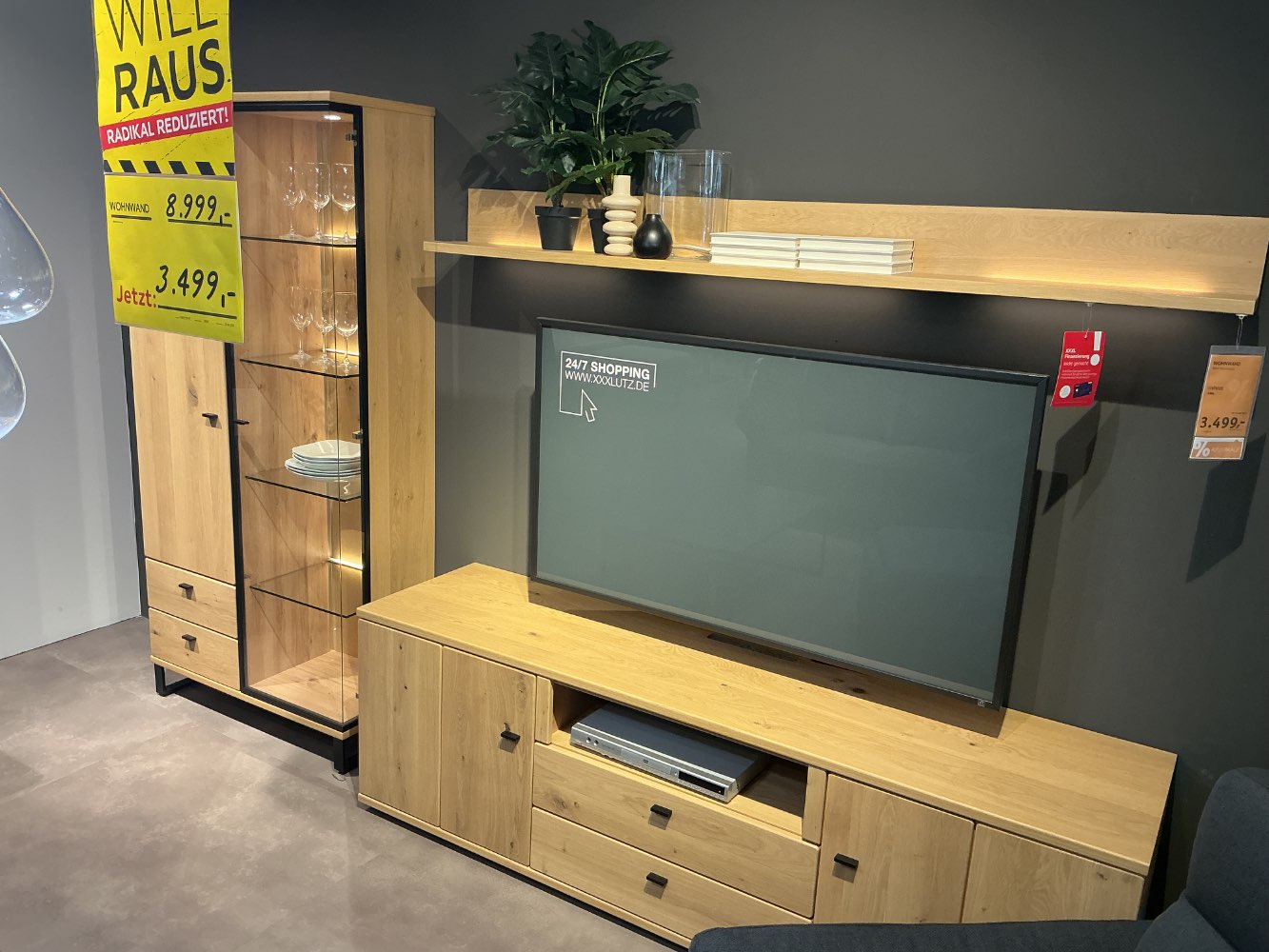 Invivus Wohnwand 3-Teilig Asteiche Massiv – XXXLutz Fellbach