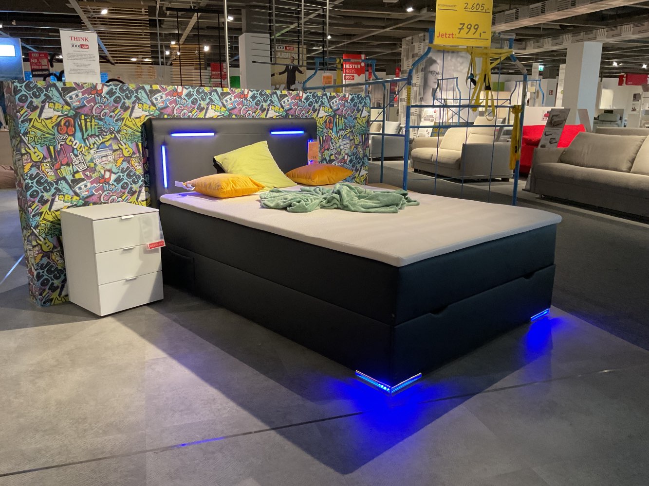 XXXLutz Ausstellungsstück Möbel Boxspringbett Los Angeles schwarz