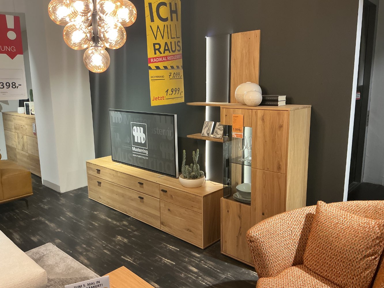 Musterring Wohnwand Asteiche Furnier – XXXLutz Fellbach