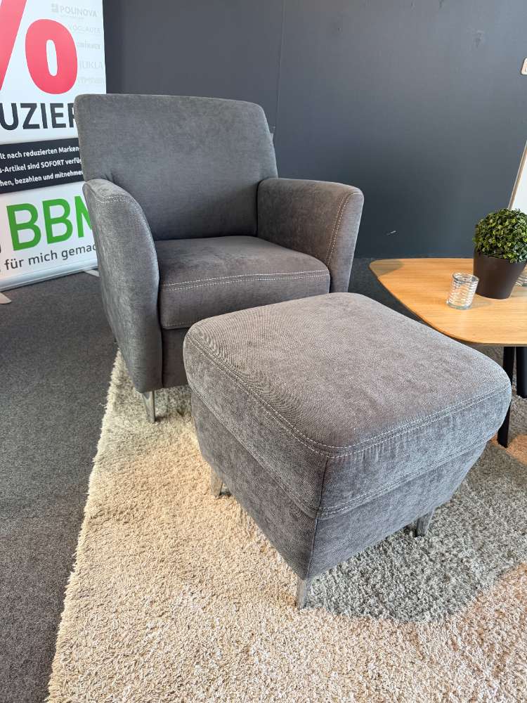 Sessel / Anthrazit / inklusive Hocker !