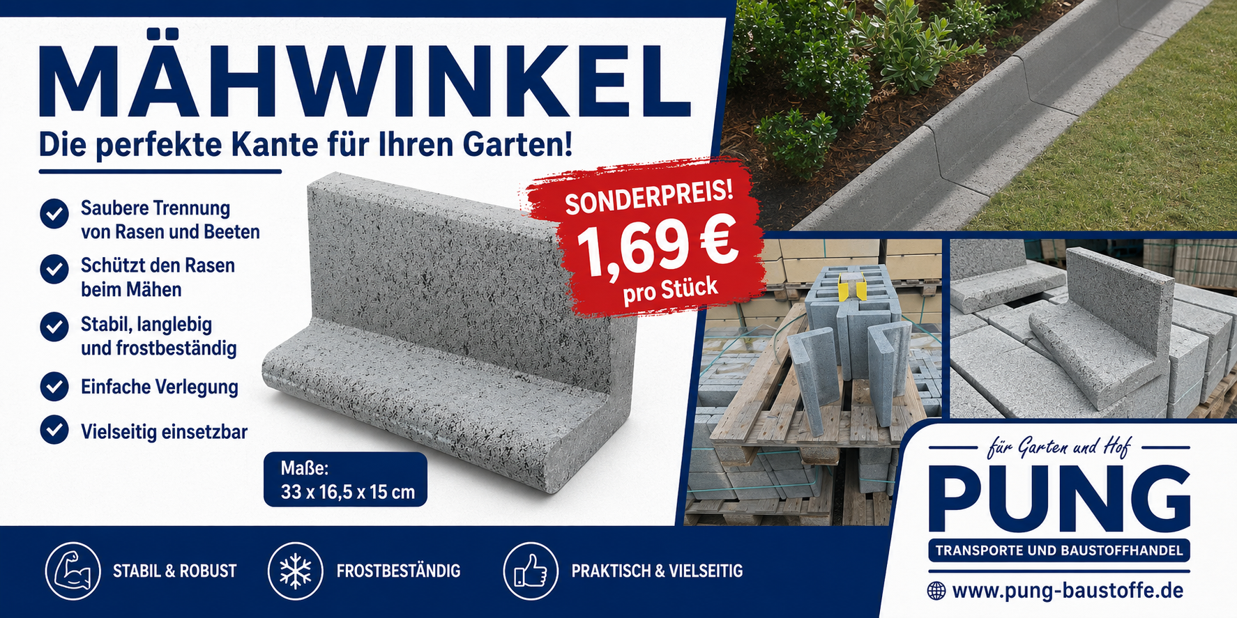 KANN Mähwinkel 33×16,5×15 cm grau (2.Wahl)