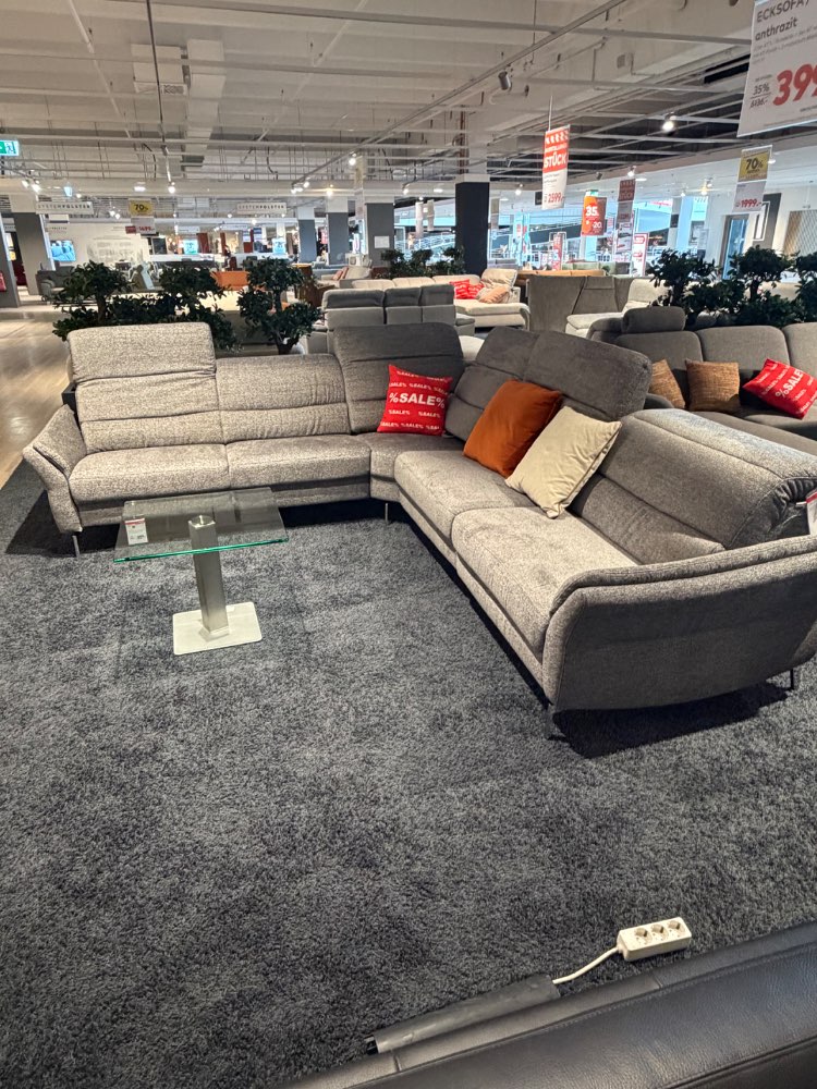 Ecksofa/ Stoffbezug Anthrazit
