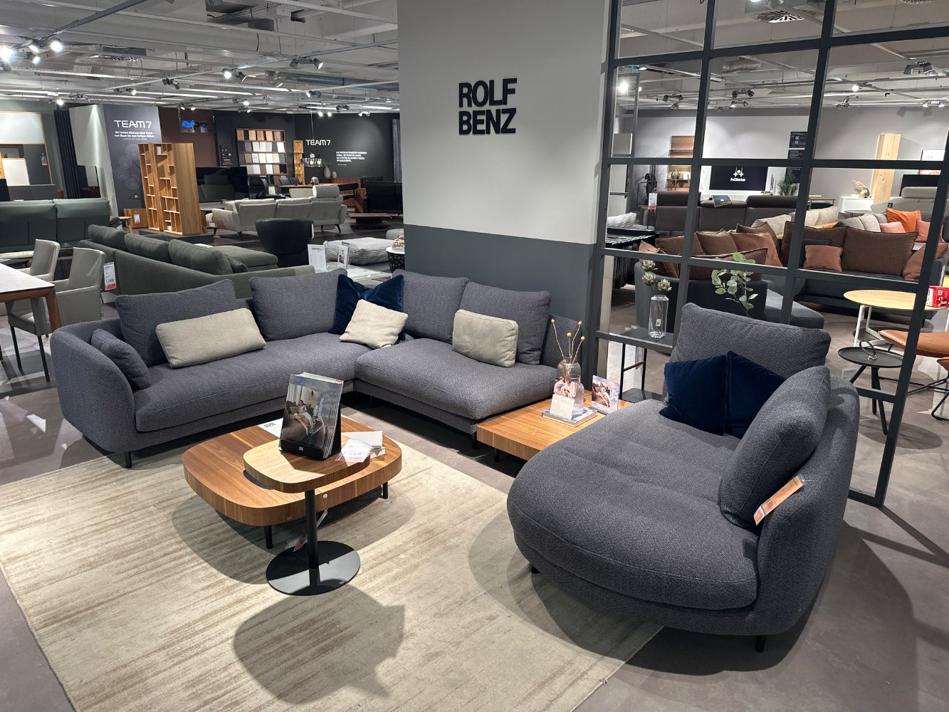 Wohnlandschaft + Hocker Kubo, ROLF BENZ, Xxxlutz, Möbel