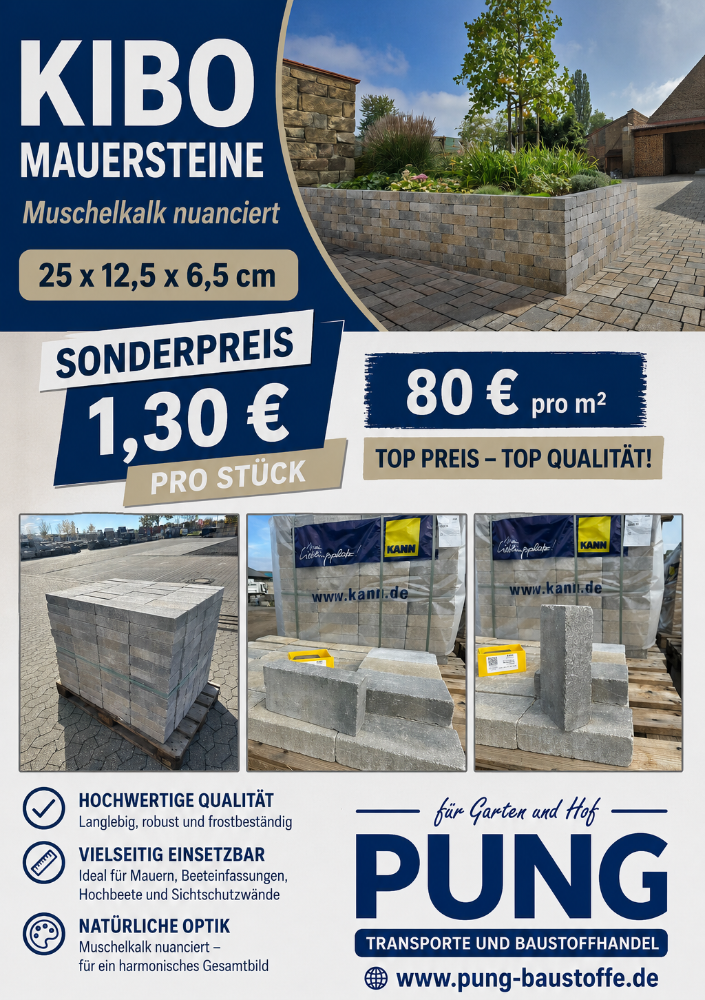 Kibo Mauer 25×12,5×6,5 cm muschelkalk (Restposten)