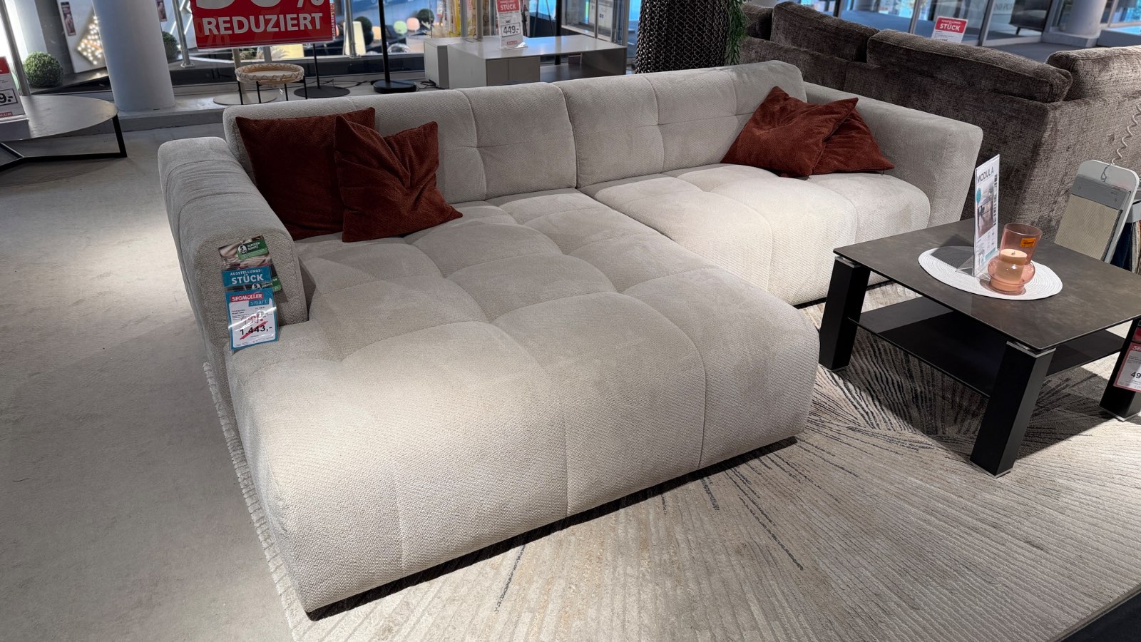 Sofa ca. 172 x 287 cm in beige