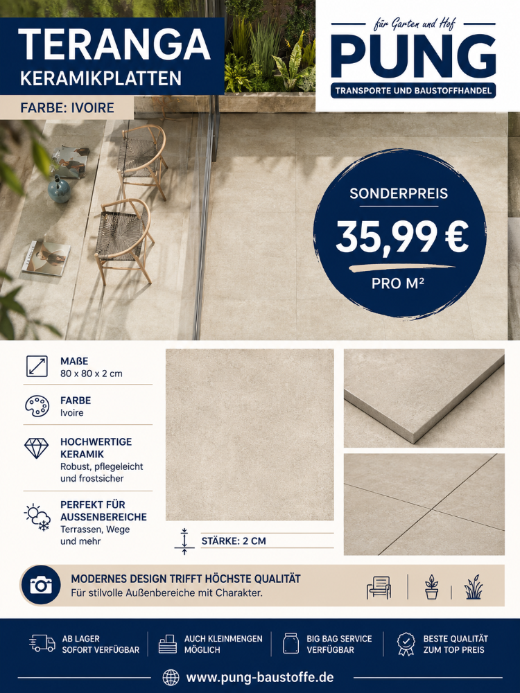 Teranga Ivoire 80x80x2 cm rektifiziert Outdoor Plus (2.Wahl)