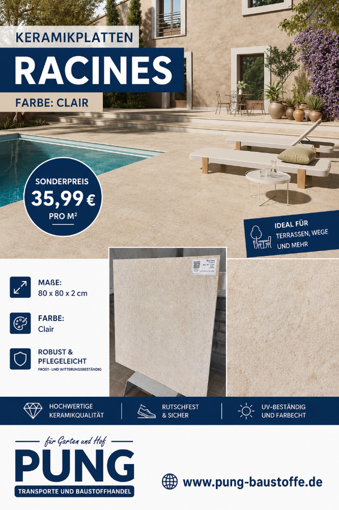 Racines Clair Keramik 80x80x2 cm rektifiziert Outdoor (2.Wahl)