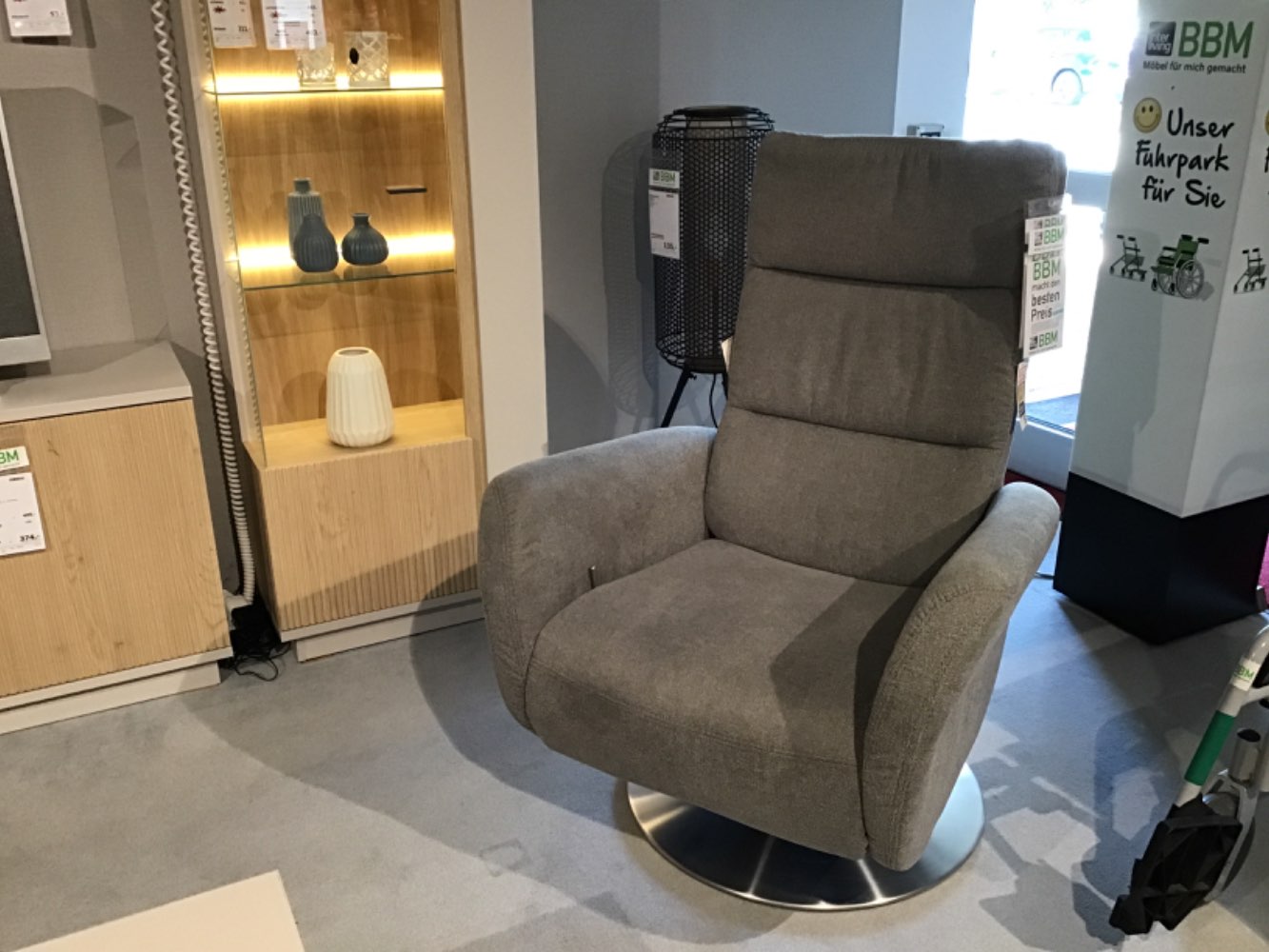 Relaxsessel mit mechanischer Verstellung Farbe grau 78/112/83cm
