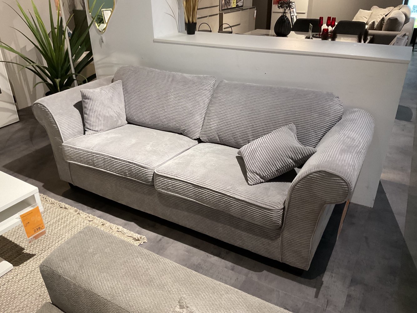 XXXLutz Ausstellungsstück Möbel 3-Sitzer Sofa Coat Cord grau