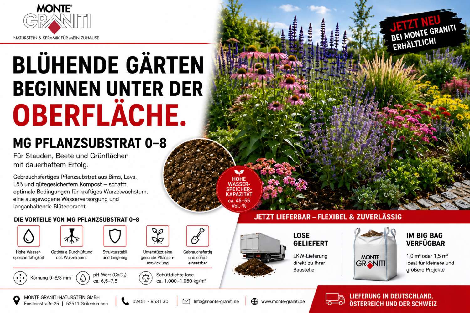 Pflanzsubstrat 0-8  – Für Stauden, Beete & Grünflächen