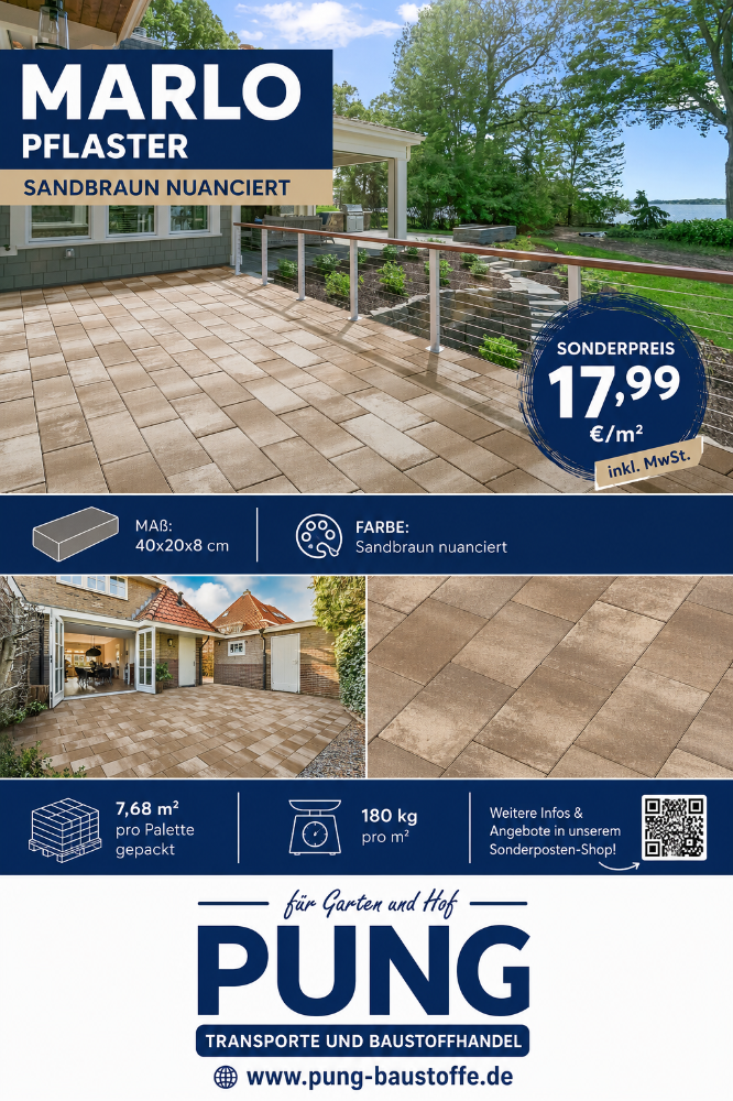 Marlo Pflaster 40x20x8 cm sandbraun nuanciert (2.Wahl)