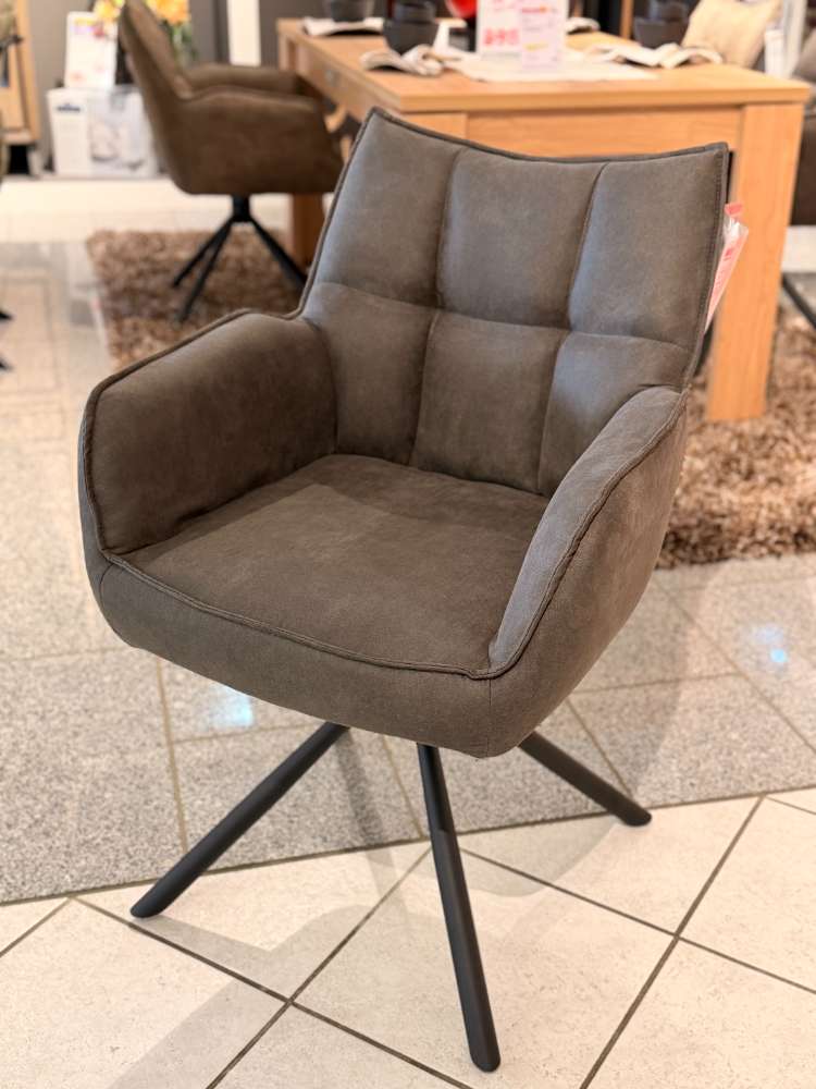 Home Trend Aukuba Armlehnstuhl grau/braun