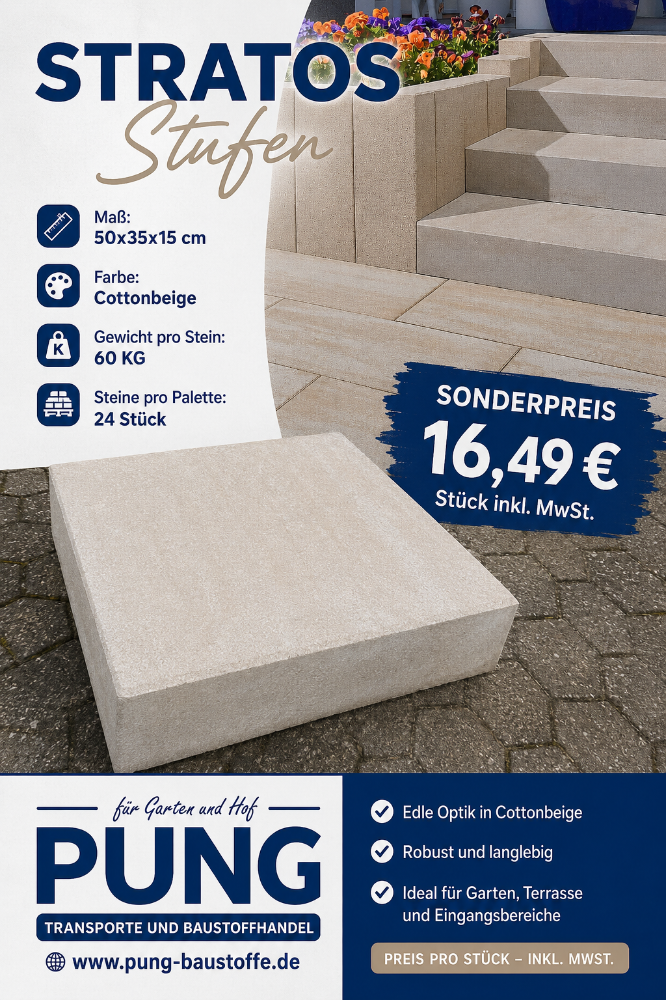 Stratos-Stufe 50x35x15 cm Cottonbeige – betonglatt (2.Wahl)
