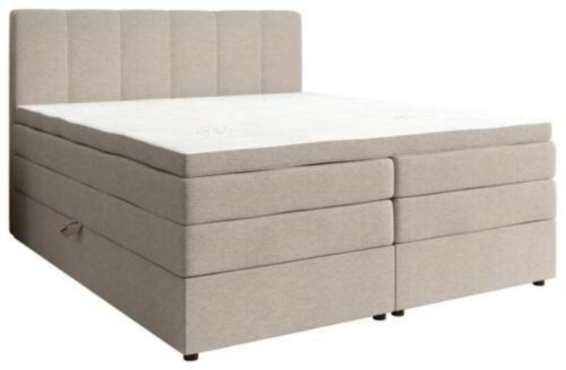 Möbel, Boxspringbett mit Bettkasten, Beige LGF 200 x 200, XXXLutz