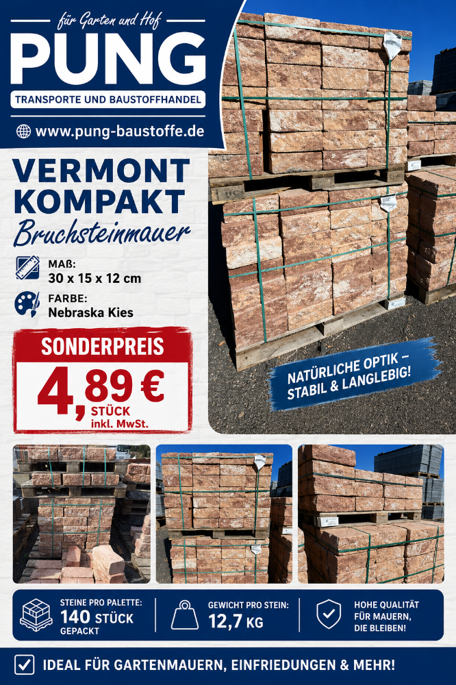 Vermont Kompakt nebraska kies 30x15x12 cm Grundelement und Endelement (2.Wahl)