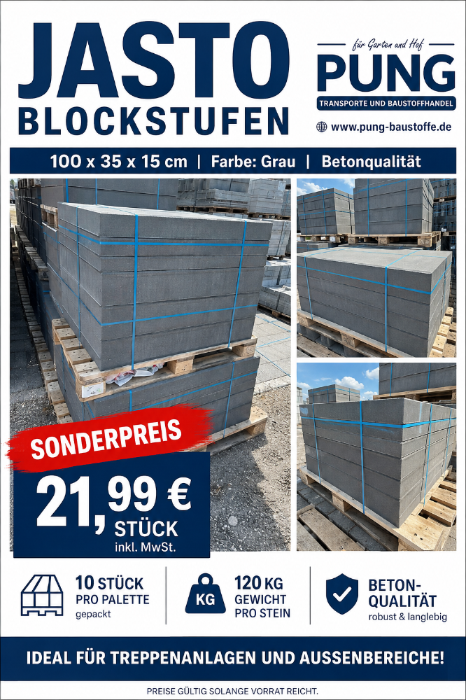 JASTO Blockstufen 100x35x15 cm Anthrazit (2.Wahl)