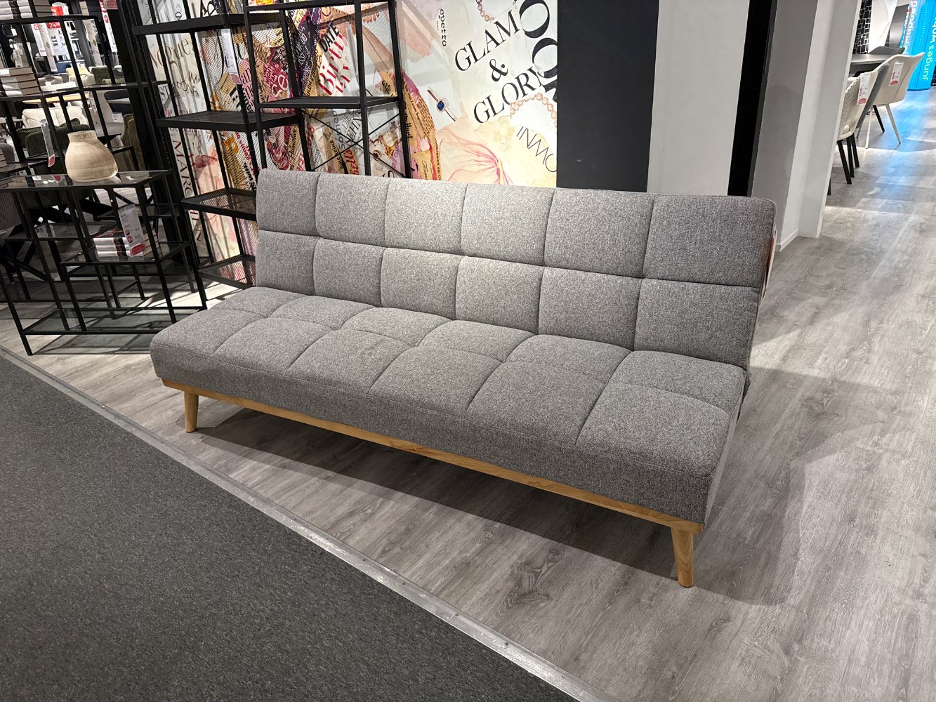 Möbel Schlafsofa Undici Stoff grau Eiche Natur XXXLutz Hirschaid