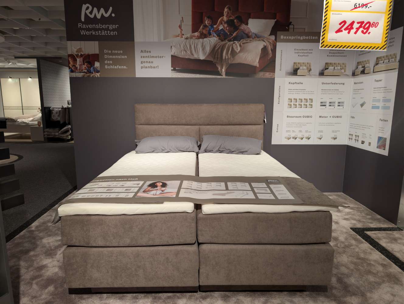 Boxspring-Stauraumbett