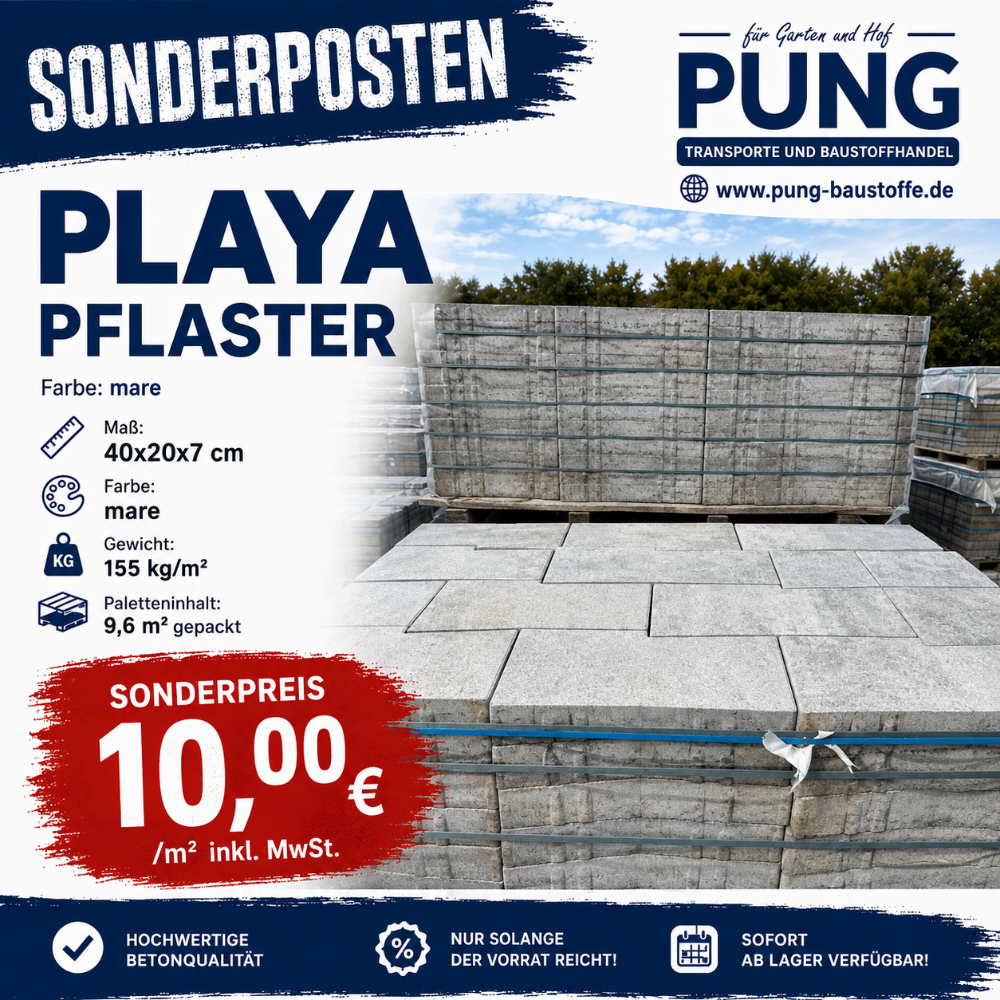 (JASTO) Playa-Pflaster 40x20x7 cm Mare (Restposten)