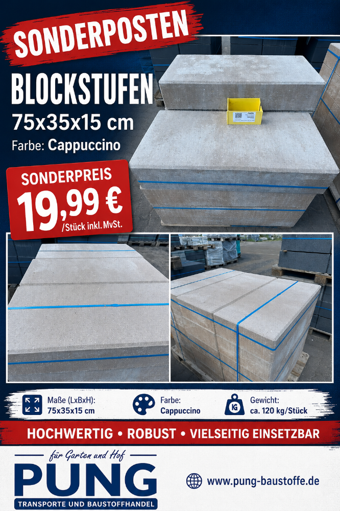 JASTO Blockstufe 75x35x15 cm Cappuccino (2.Wahl)