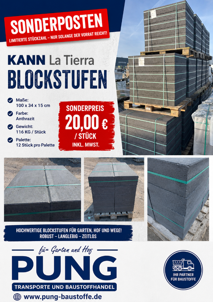 La Tierra Blockstufen 100x34x15 cm anthrazit (2.Wahl)