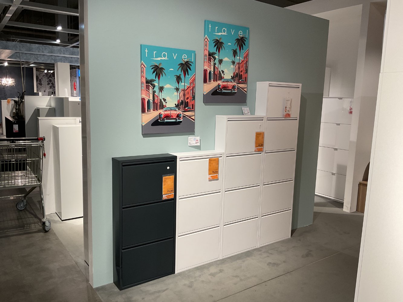 XXXLutz Ausstellungsstück Möbel Schuhkipper Fly Metall grau weiß