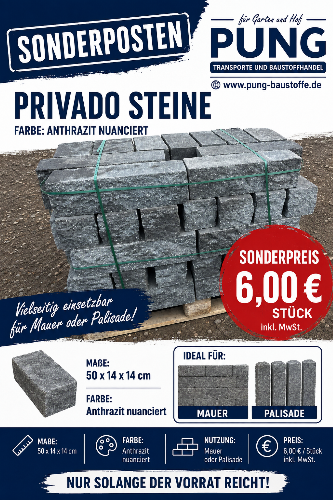 Privado Bruchsteinmauer anthrazitnuan 50x14x14 cm (Sonderposten)