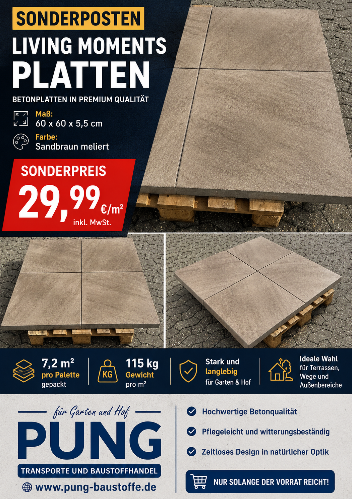 Living Moments Platten 60x60x5,5 sandbraun meliert (Restposten)
